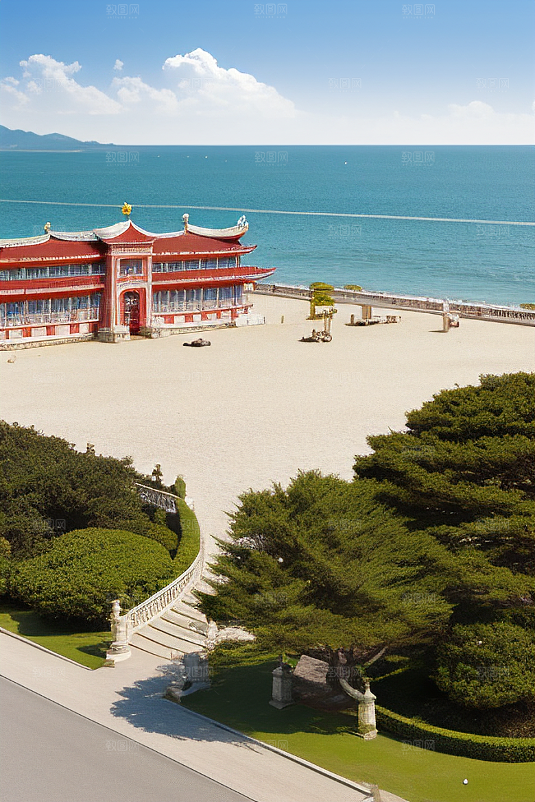 海滨宫殿的阳光美景