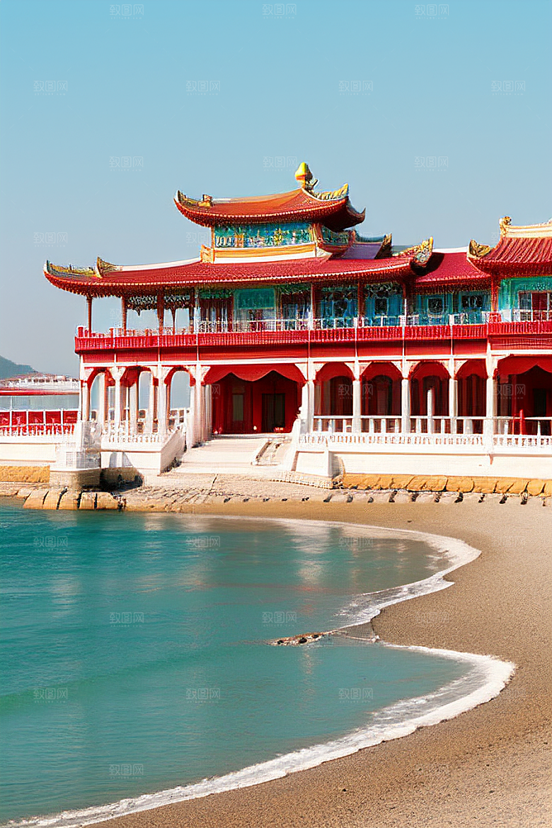 海滨宫殿的阳光美景