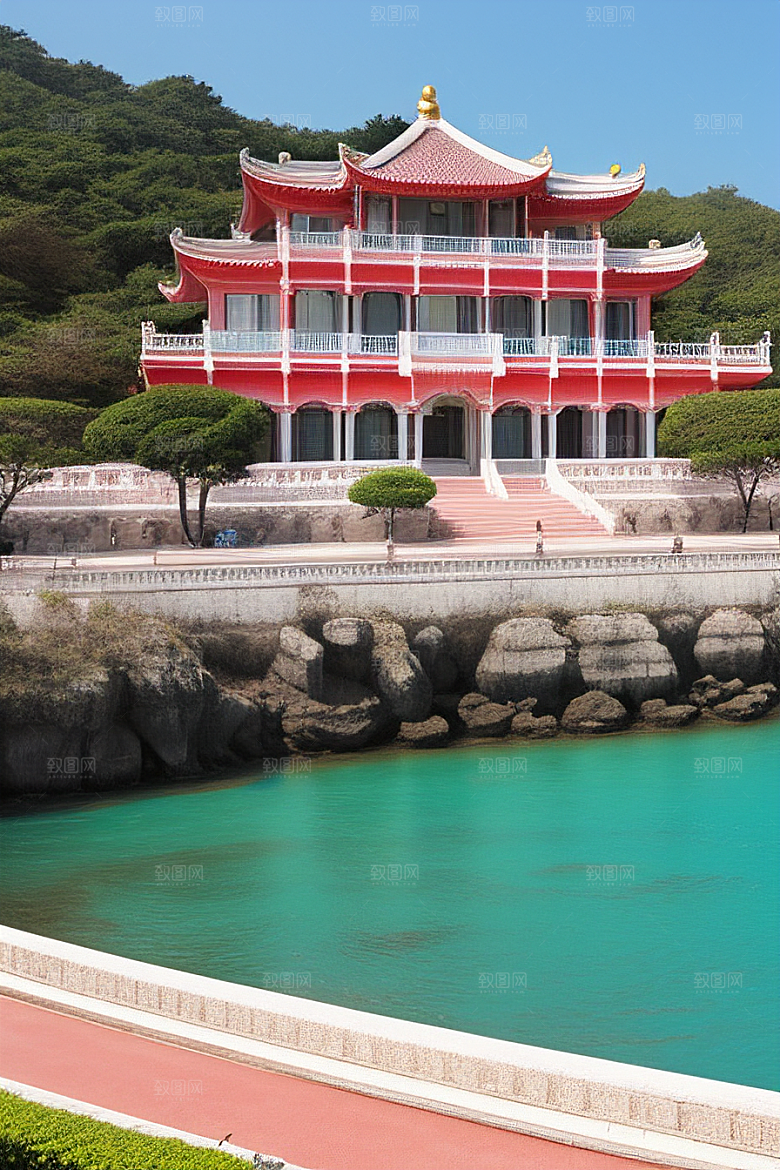 海滨宫殿的阳光美景