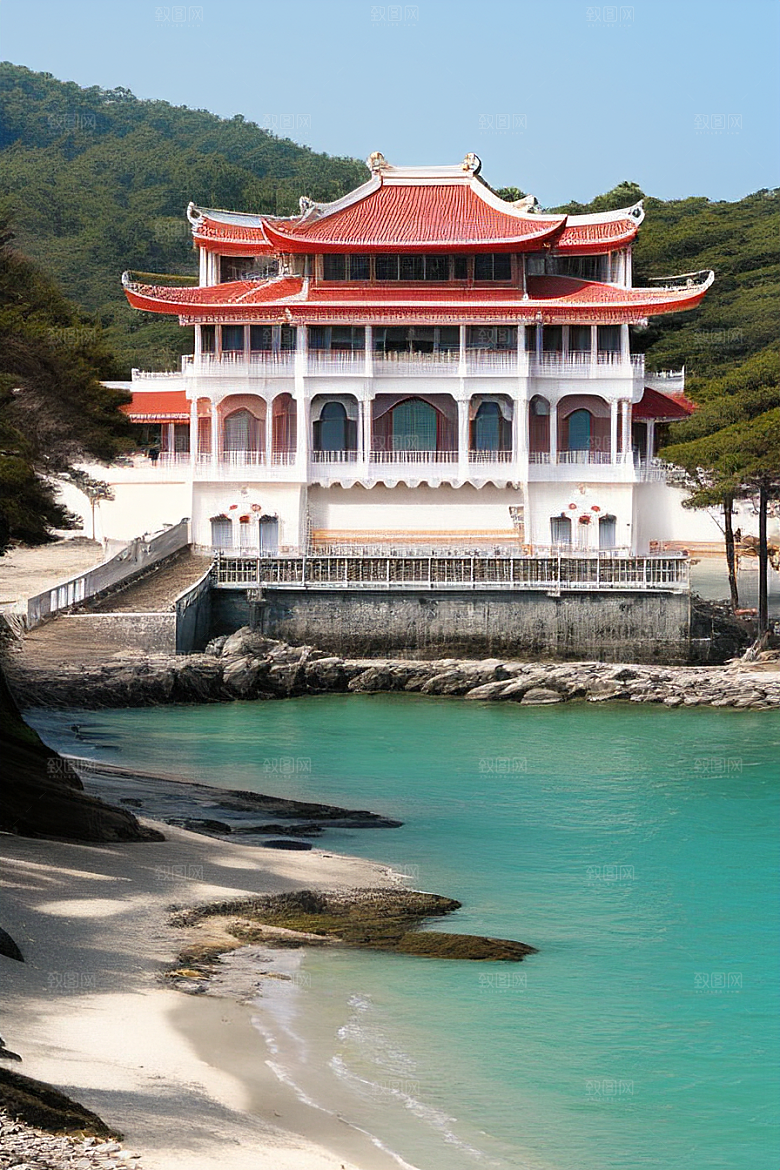 海滨宫殿的阳光美景