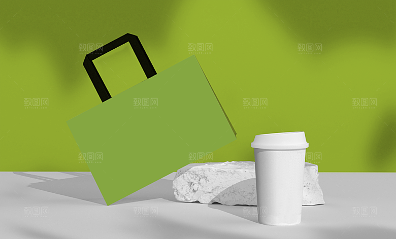 高级奶茶品牌包装PSD样机
