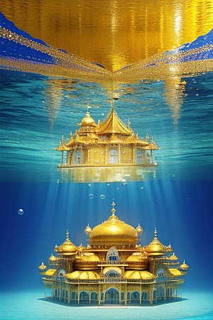 唯美细节的豪华金色宫殿