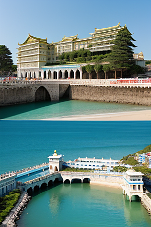 海滨宫殿的美丽景色