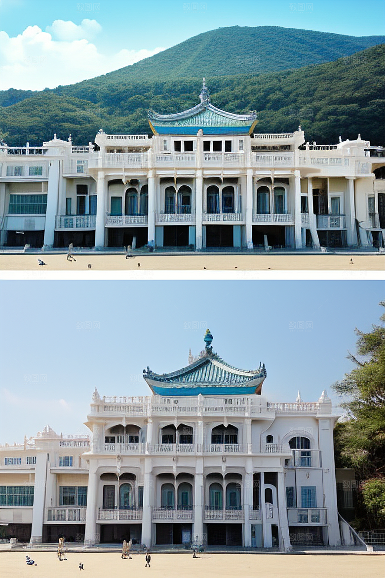 海滨宫殿的美丽景色