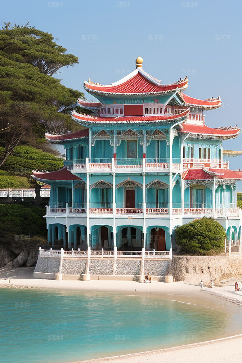 海滨宫殿的美丽景色