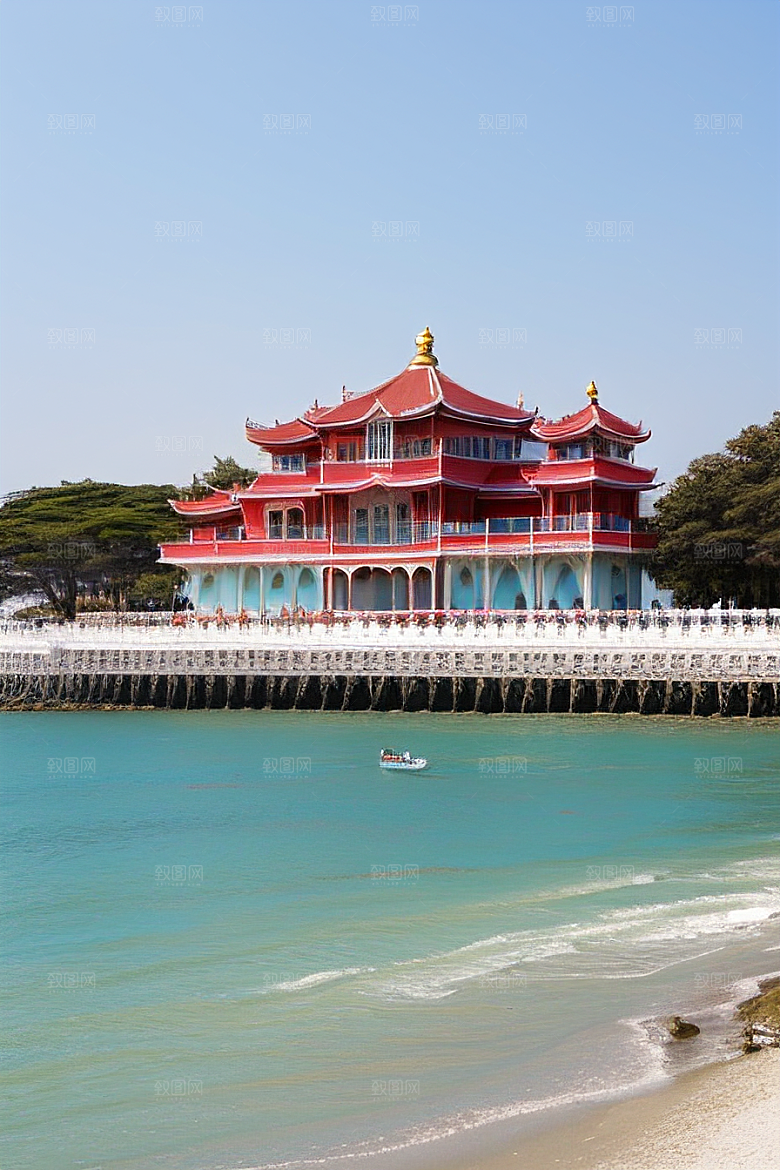 海滨宫殿的美丽景色
