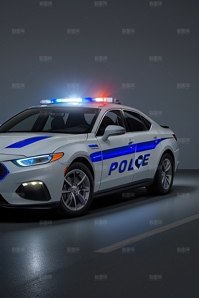 浅灰色警车的真实写照