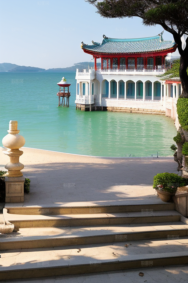 海滨宫殿的美丽景色