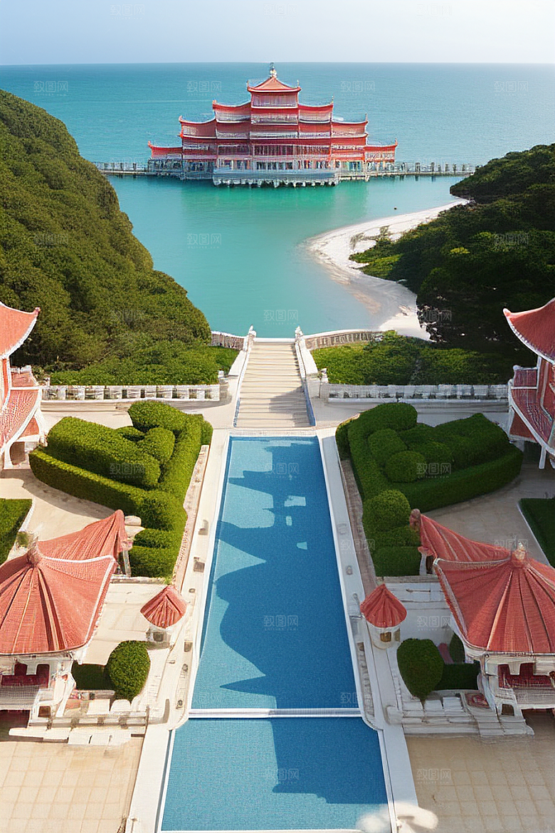 海滨宫殿的美丽景色