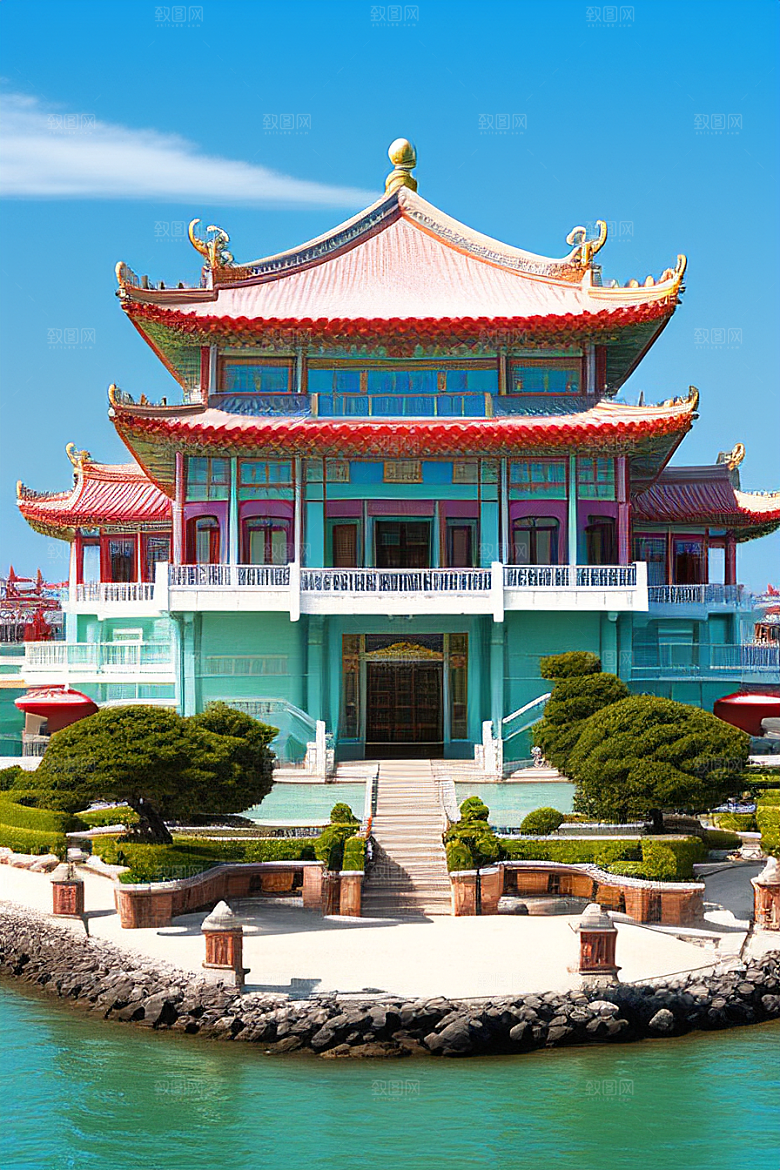 海滨宫殿的美丽景色