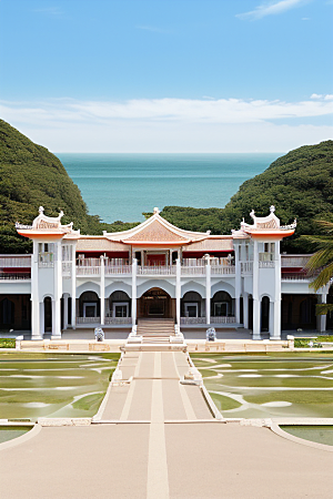 海滨宫殿的美丽景色