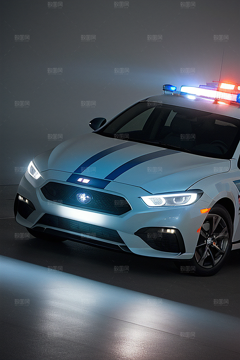 浅灰色警车的真实写照