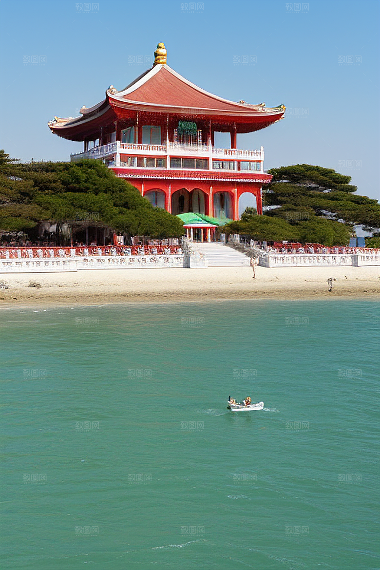 阳光明媚的海滨宫殿
