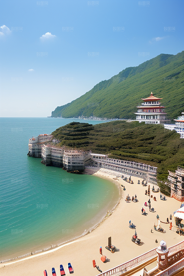 阳光明媚的海滨宫殿
