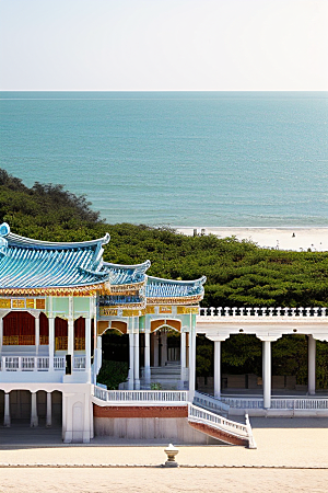 阳光明媚的海滨宫殿