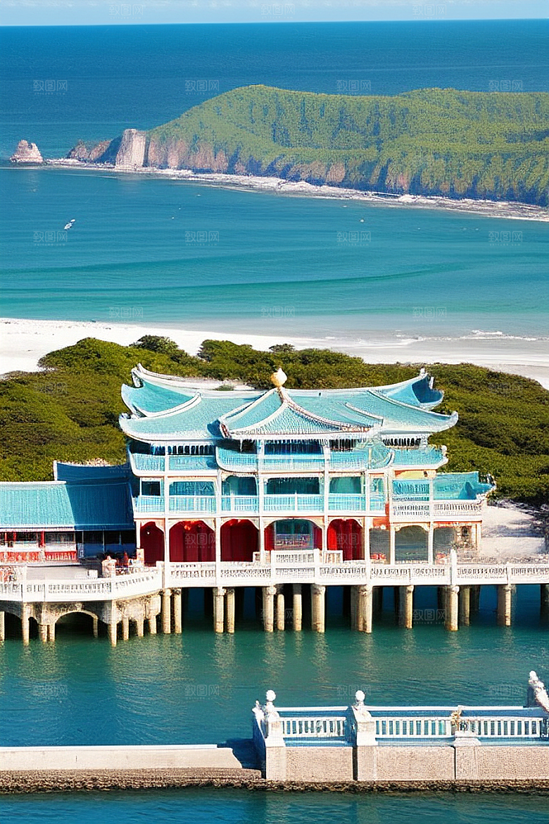 阳光明媚的海滨宫殿