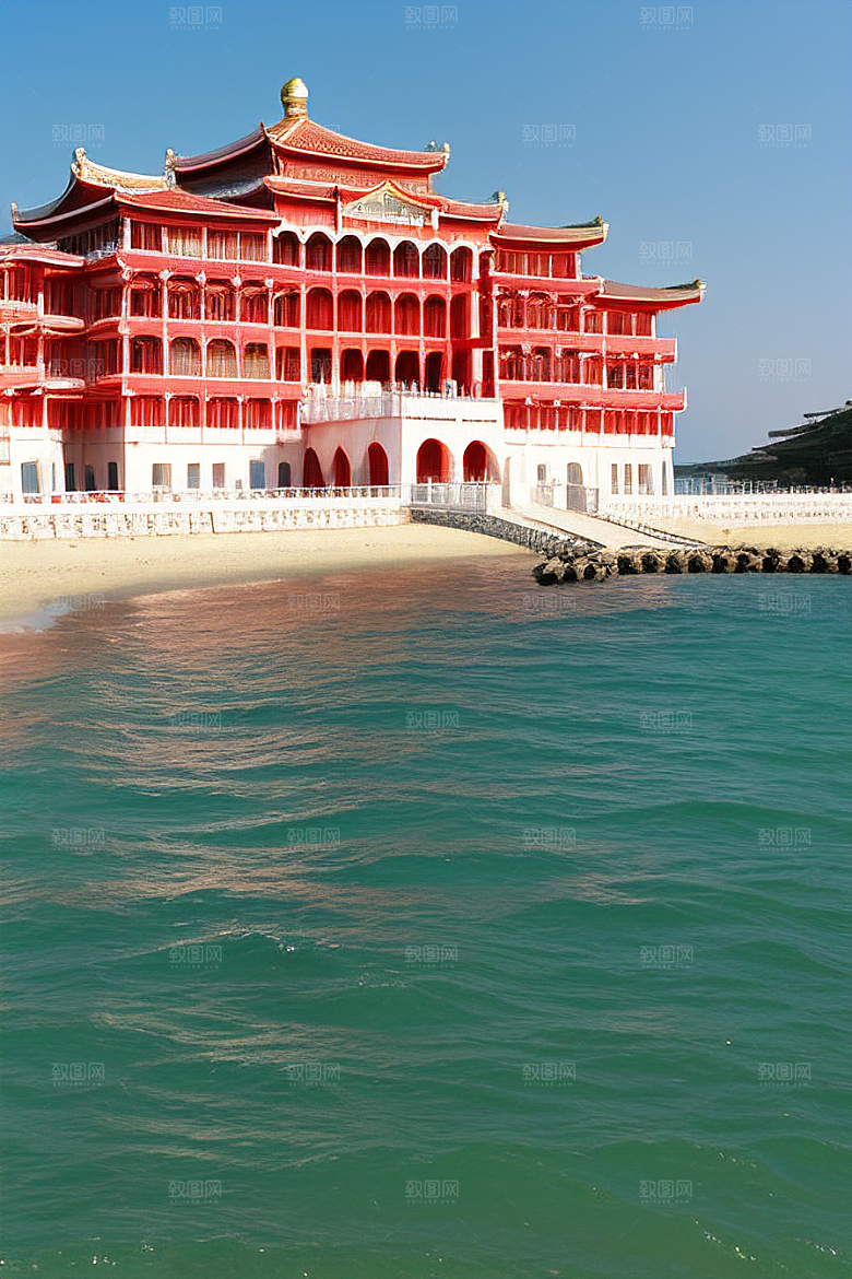 阳光明媚的海滨宫殿