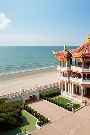 阳光明媚的海滨宫殿