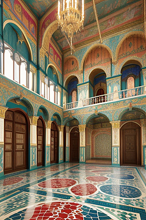 梦幻葡萄牙宫殿多彩瓷砖世界