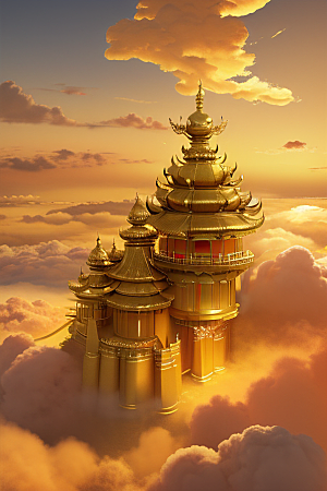 黄金世界超高清下的金龙宫殿
