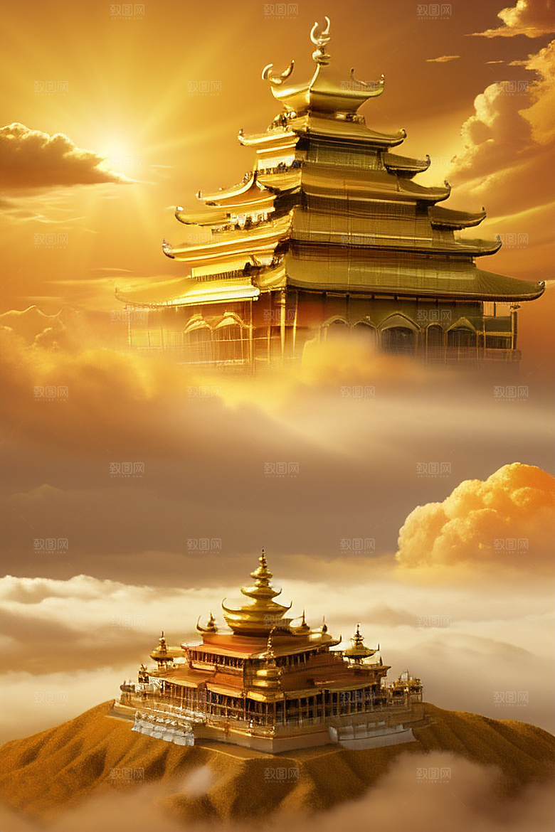 黄金世界超高清下的金龙宫殿