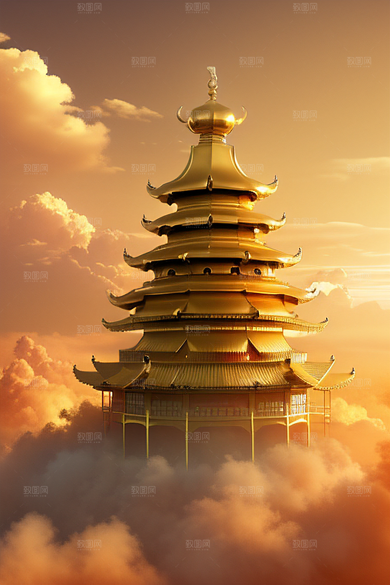 黄金仙境超逼真高清下的金色龙城