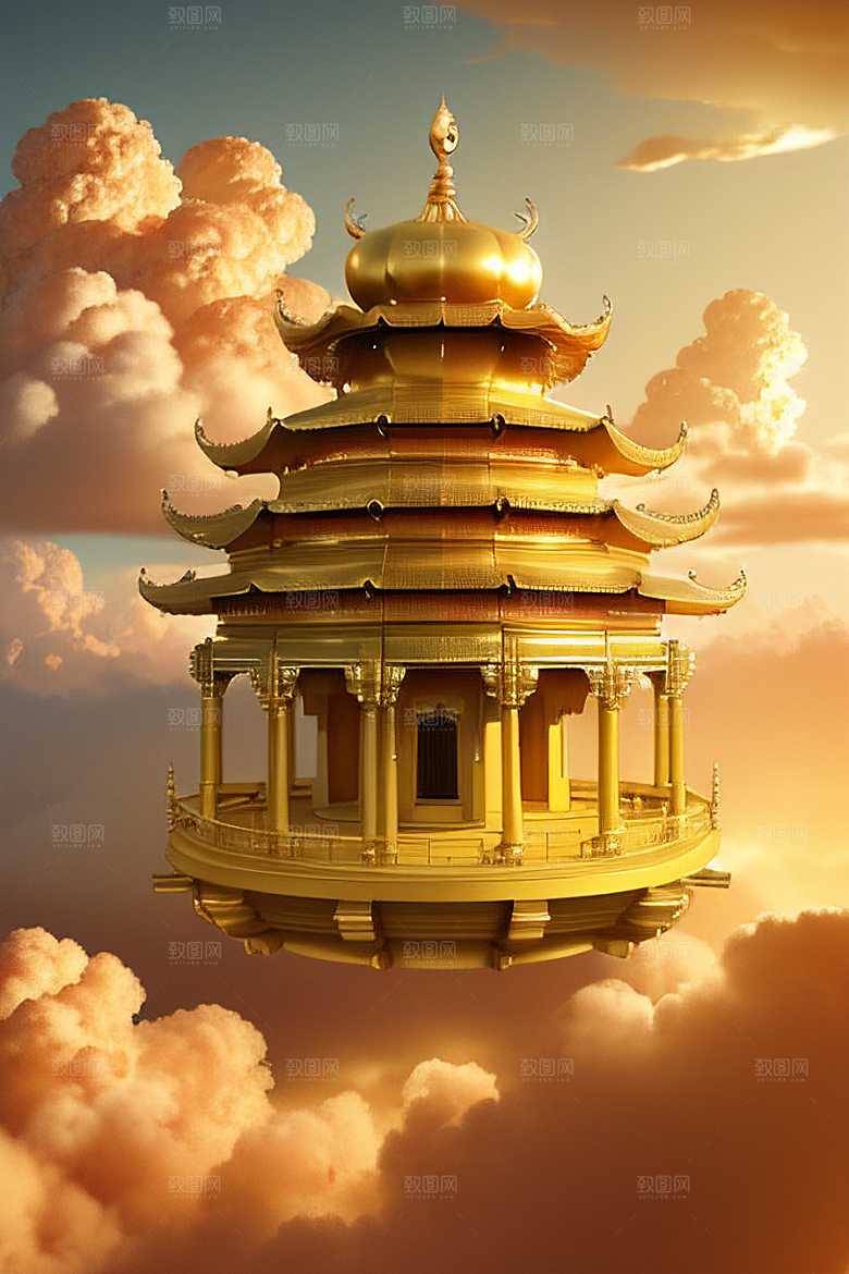 黄金仙境超逼真高清下的金色龙城