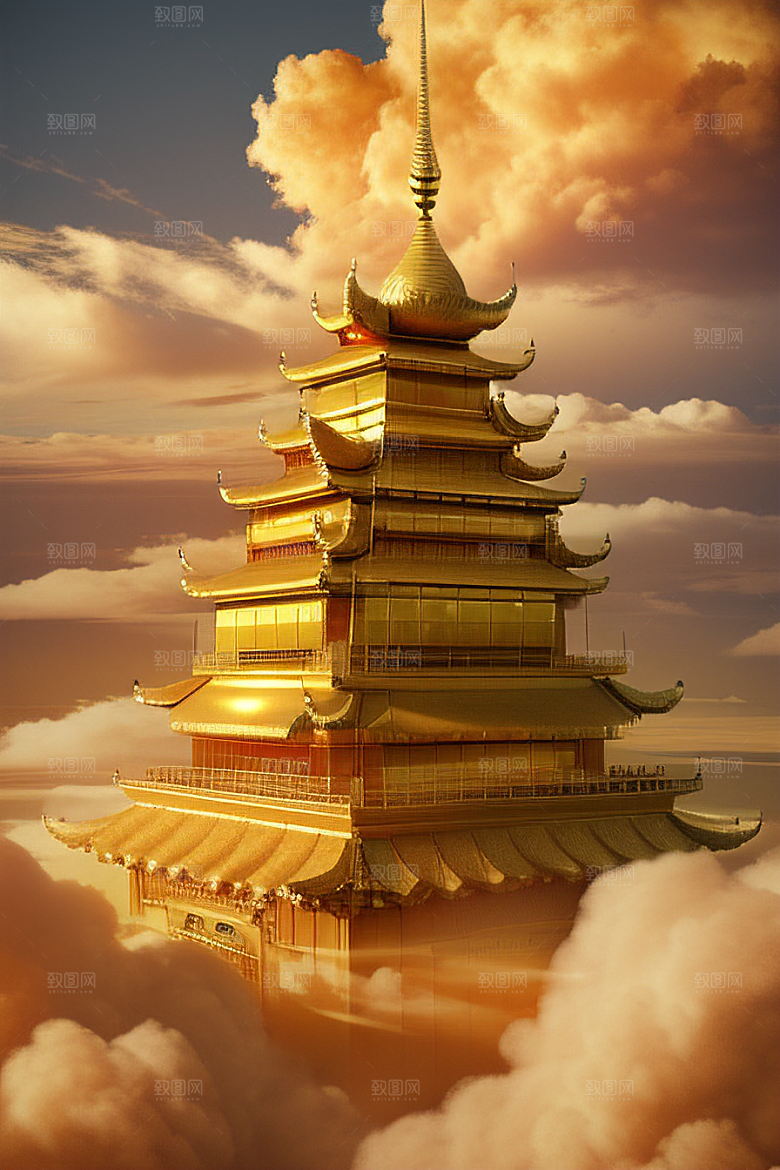 黄金仙境超逼真高清下的金色龙城
