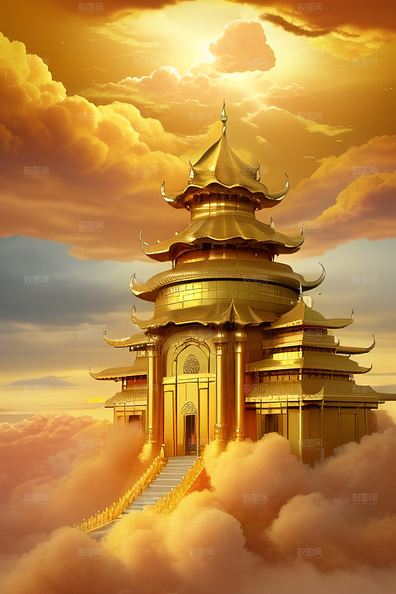 黄金仙境超逼真高清下的金色龙城