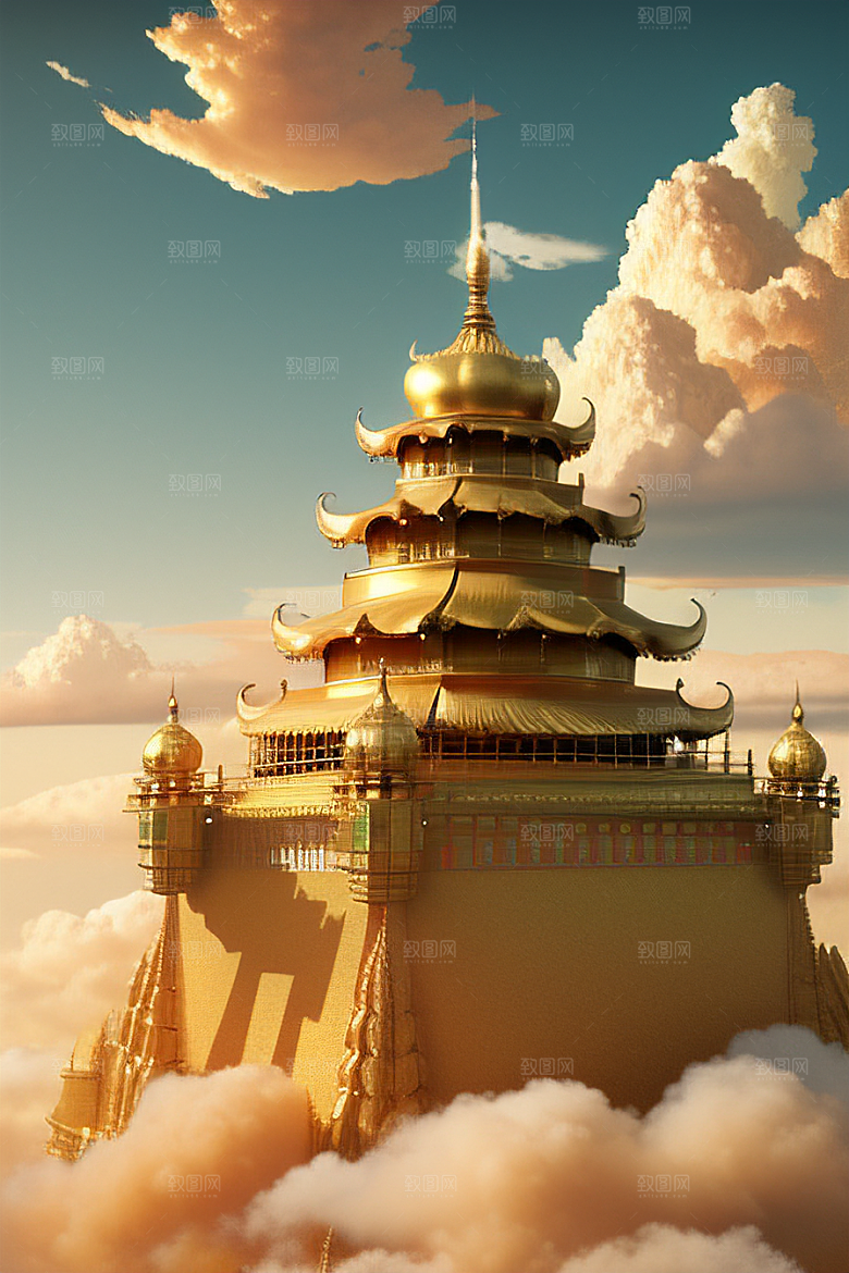 黄金仙境超逼真高清下的金色龙城