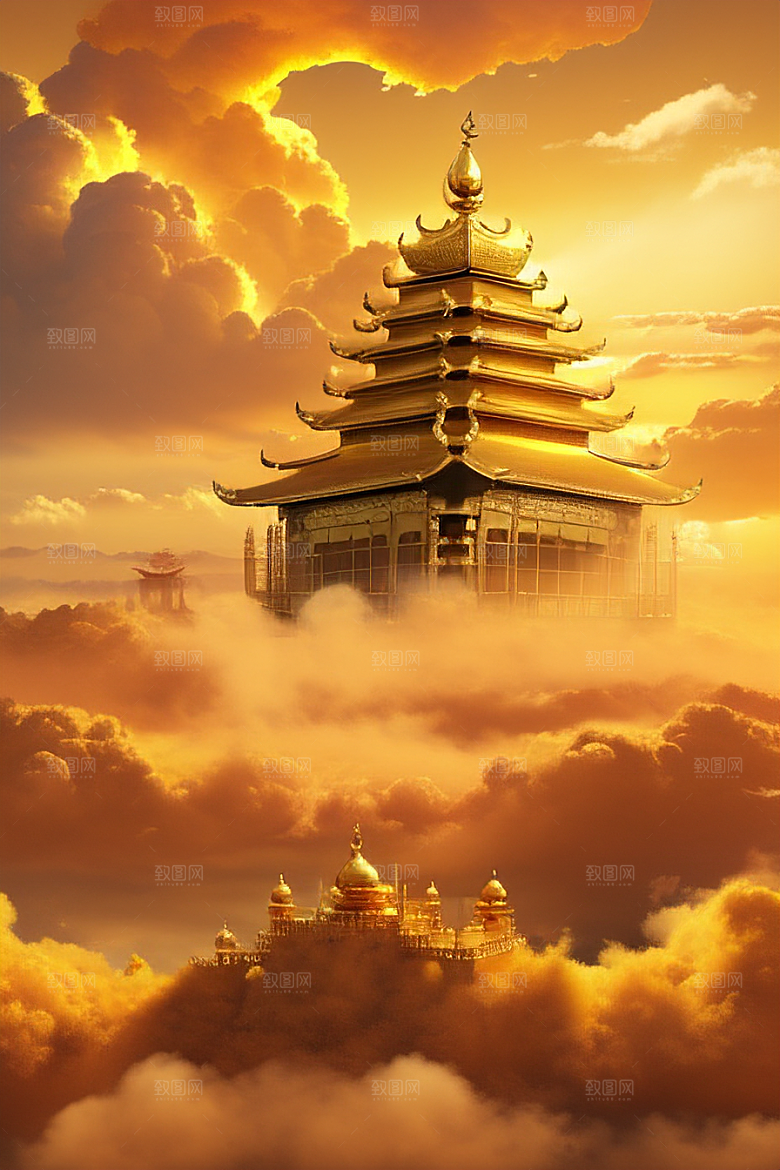 黄金仙境超逼真高清下的金色龙城