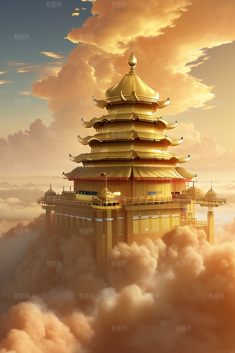 黄金仙境超逼真高清下的金色龙城