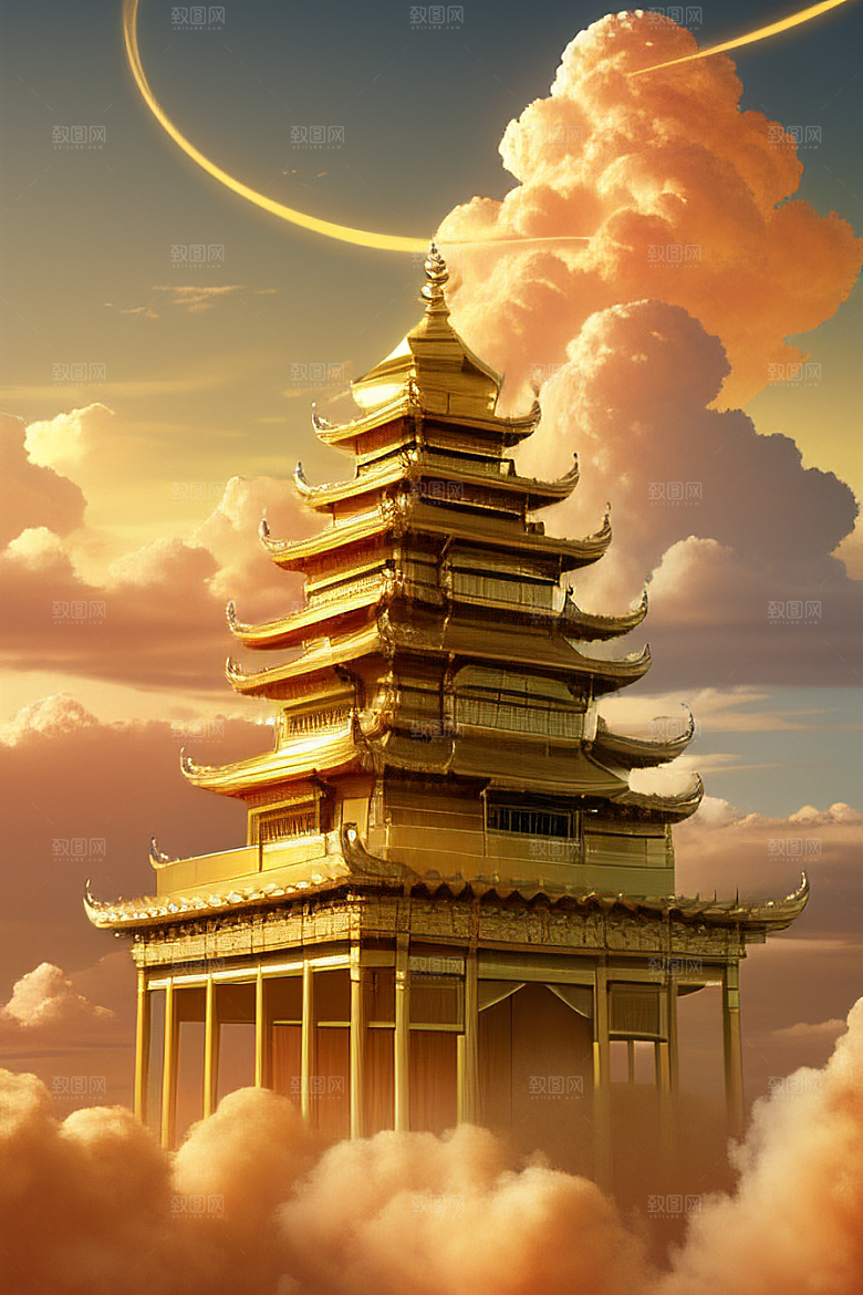 金龙翱翔超逼真高清下的黄金仙境