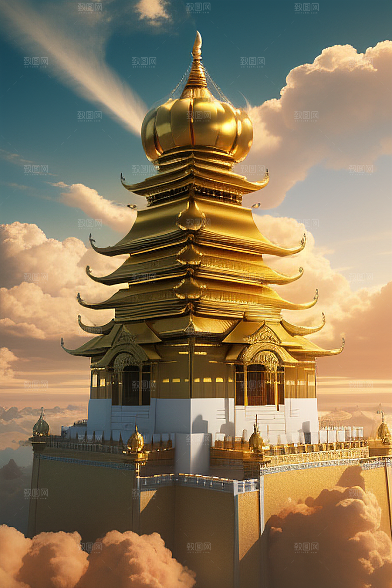 金龙翱翔超逼真高清下的黄金仙境