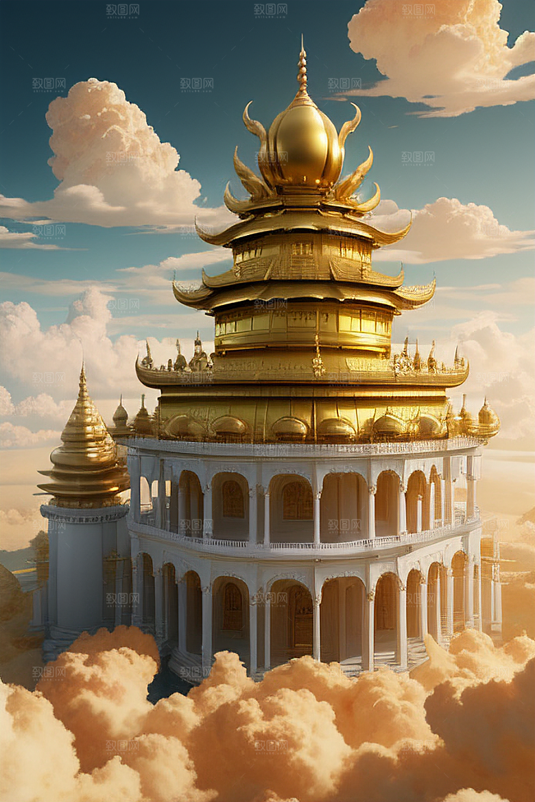 金龙翱翔超逼真高清下的黄金仙境