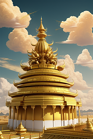 梦幻黄金超高清下的金龙宫殿