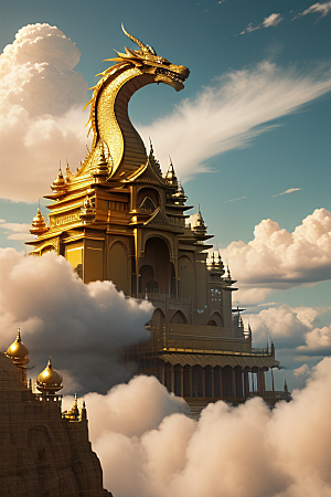 梦幻黄金超高清下的金龙宫殿