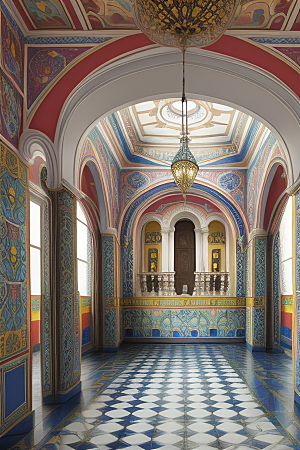 童话般的多彩瓷砖覆盖的葡萄牙宫殿