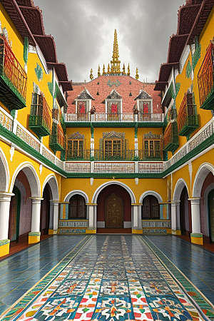 童话般的多彩瓷砖覆盖的葡萄牙宫殿