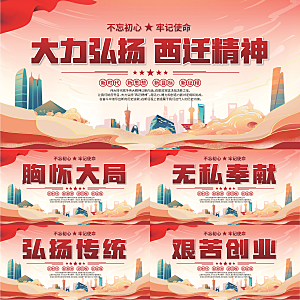 西迁精神党建展板系列