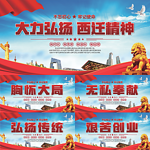 西迁精神党建展板系列