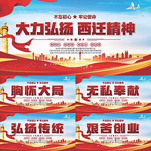 西迁精神党建展板系列