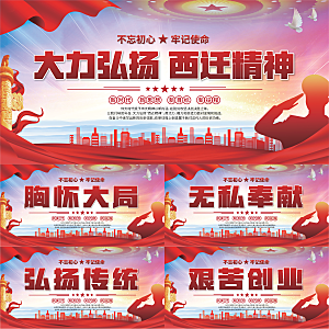 西迁精神党建展板系列