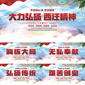 西迁精神党建展板系列