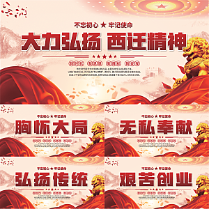 西迁精神党建展板系列