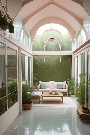 绿植繁茂鲜花盛开的卧室花园设计思路