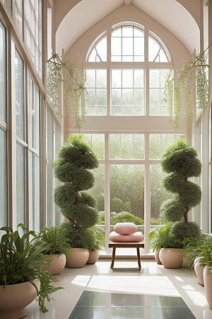 卧室花园绿意盎然的休闲空间设计