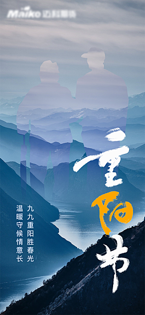 重阳节节日简约大气海报