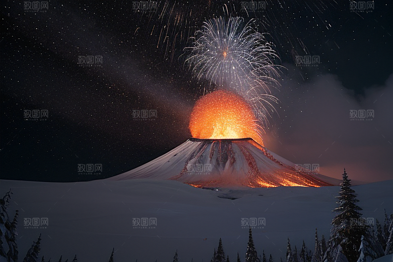 冰与火的交响曲雪山喷发的魅力