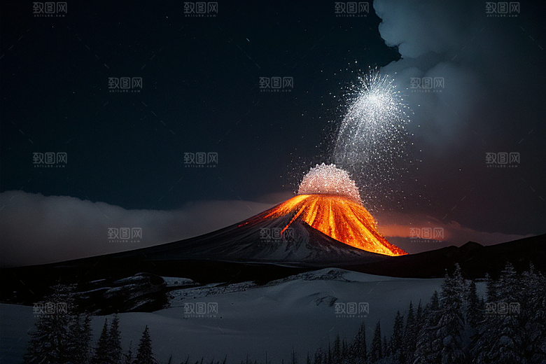 冰与火的交响曲雪山喷发的魅力